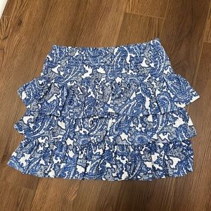 Michael Kors Blue ruffle tiered skirt
